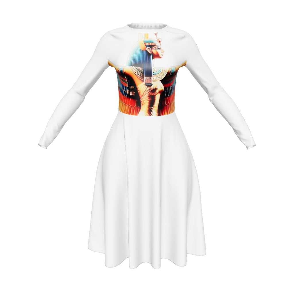 Sun Worlds All-over print long sleeve midi dress