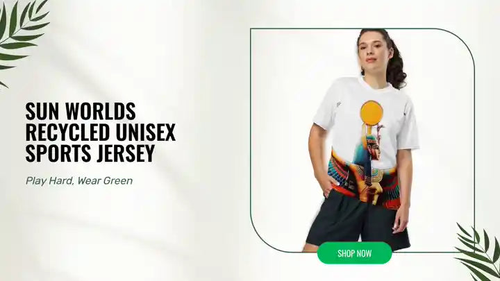 Sun Worlds Recycled unisex sports jersey by@Outfy